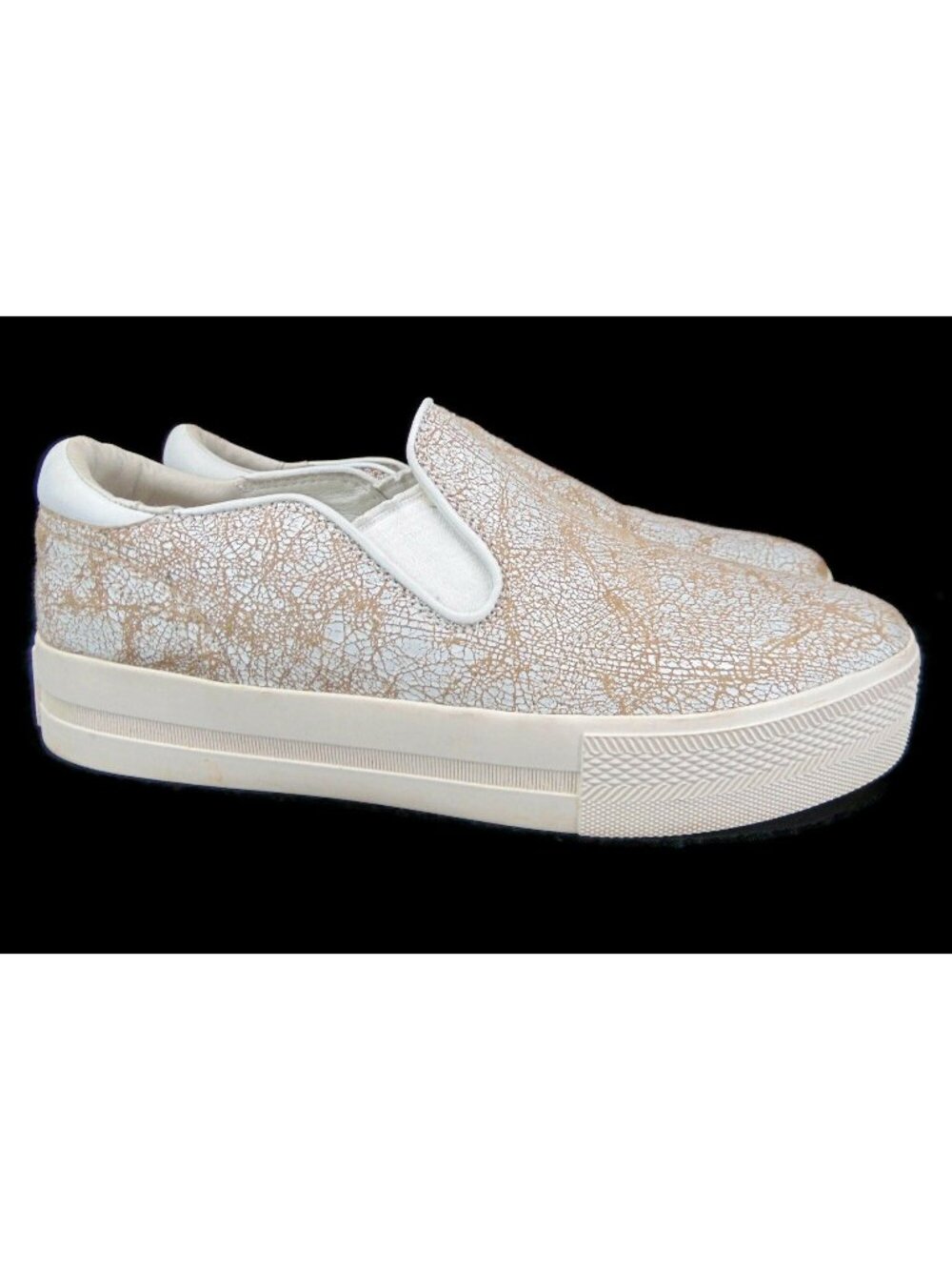 Ash Jungle Gray Gold Crackle Sneaker Shoes EU 40 US 10 Womens Leather Platform